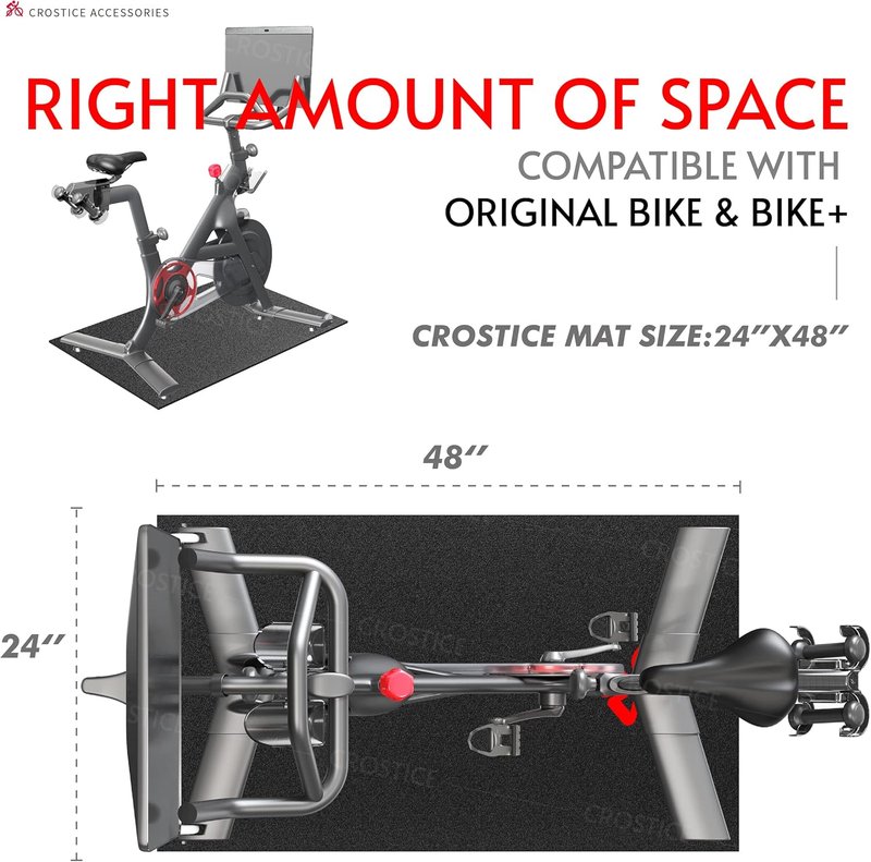Bike Trainer Mat for Peloton & Treadmill | 6mm Thick Under Mat Protects Hardwood Floors