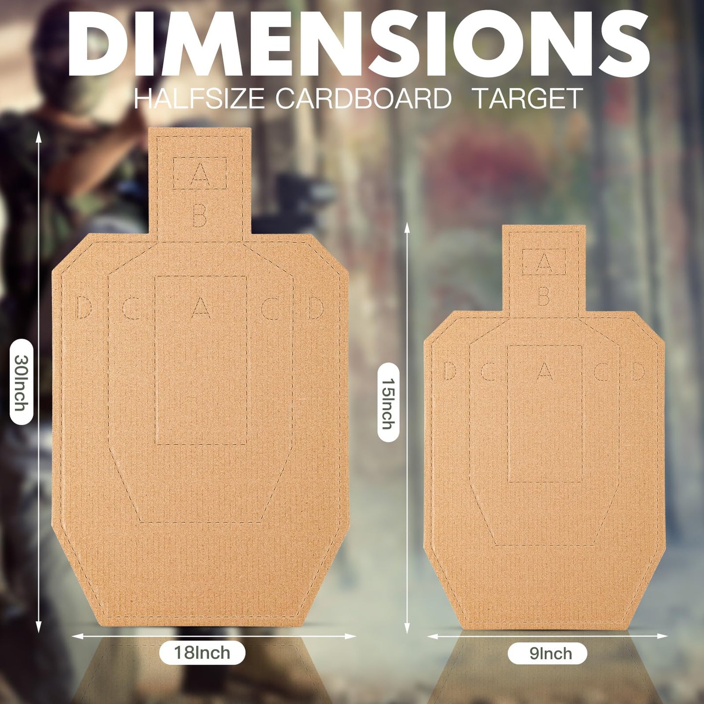 Hungdao 40 Pcs 40/100 Pcs IPSC Cardboard Targets for Shooting Classic Silhouette Targets for The Range Tactical Practice Competitions Tactical Training (30 x 18 Inch)