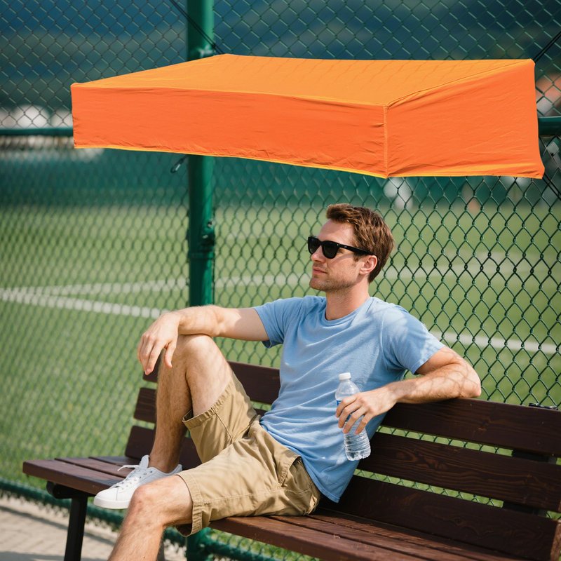 MR Sport Court Sunshade, UPF 50+ Foldable Sun Shade for Sports Court, Weatherproof Shade Awning Attaches to Any Fence, Court Sun and Rain Canopy, Outdoor Sun Shelter for Sports Courts