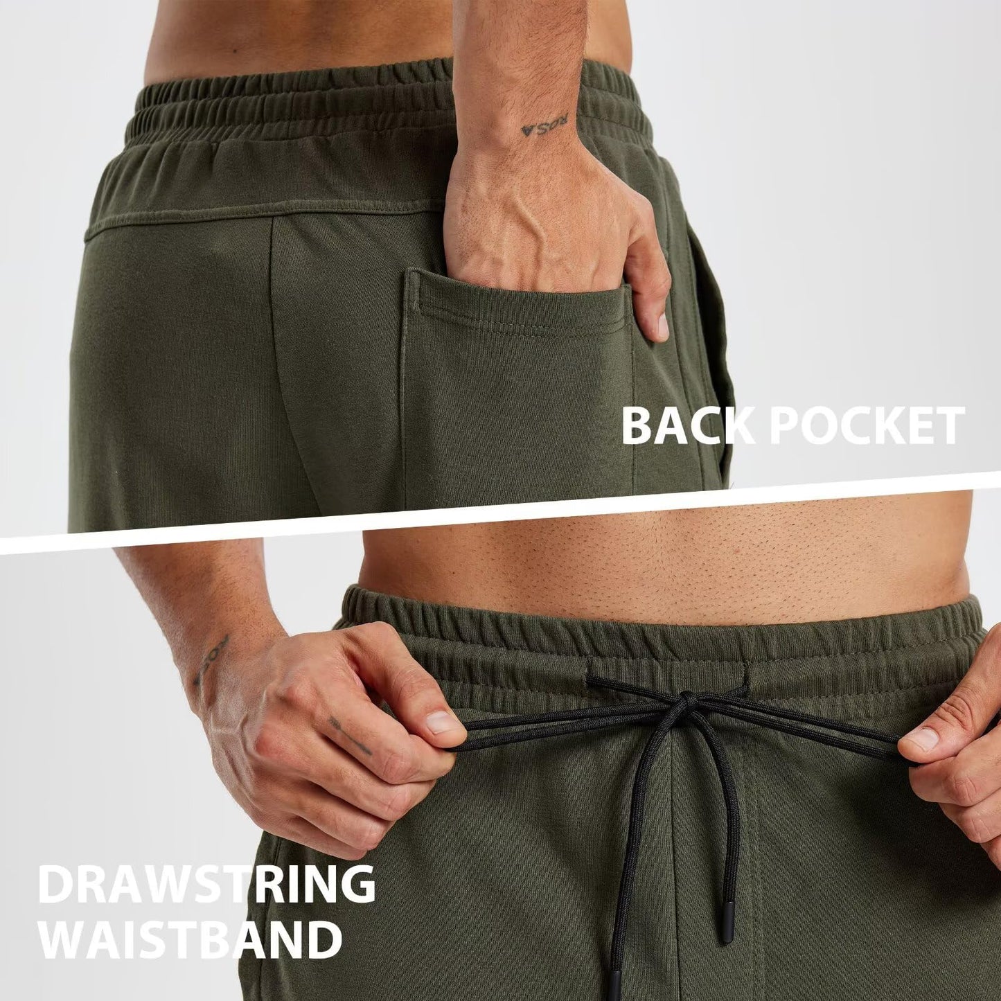 Rane Sports Mens Athletic Pants with Pocket Winter Warm Casual Joggers Sweatpants for Men Workout Running Gym Army Green