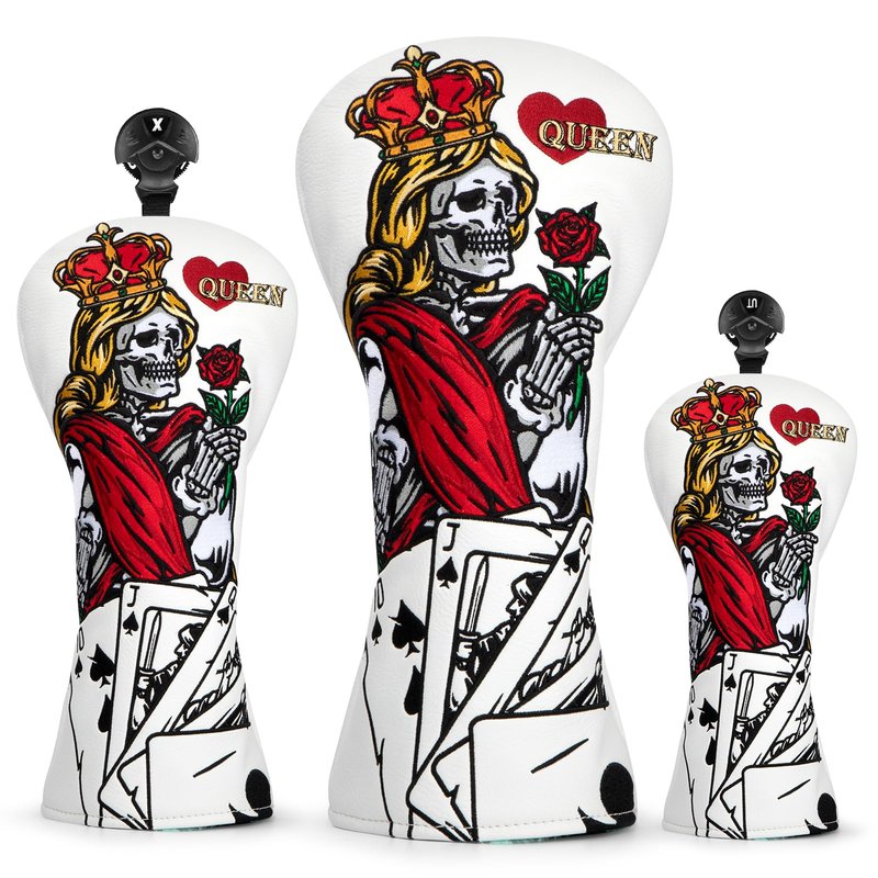 BAIRBRE Golf Club Cover Poker Queen Golf Driver Cover Fariway Wood Headcover Hybrid Head Covers Golf Club Covers for Most Brand (for Driver)