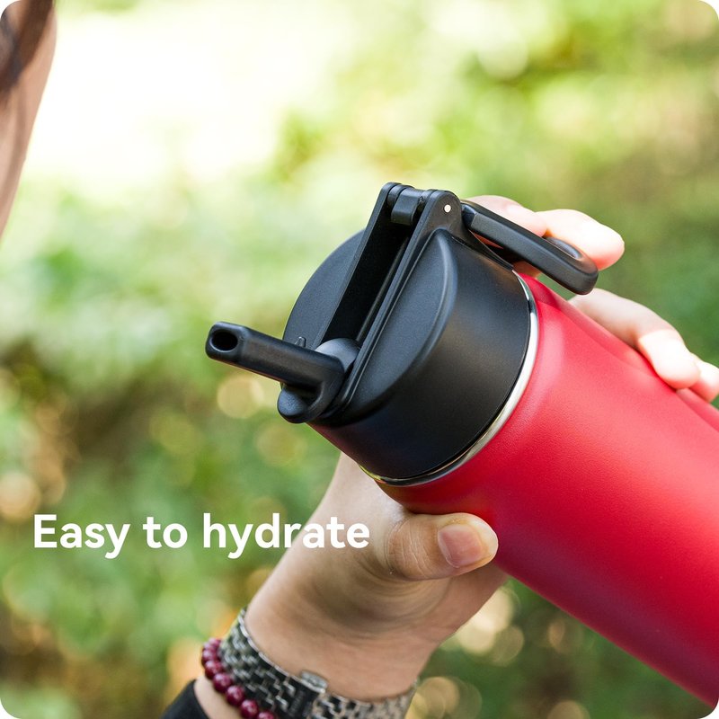Prurex Straw Lid for Thermoflask, Takeya, Simple Modern, IRON °FLASK Wide Mouth Bottles (12-64oz),Leakproof Replacement Lid Compatible Hydro Flask,BPA-Free Straw Cap (2.28" Mouth)