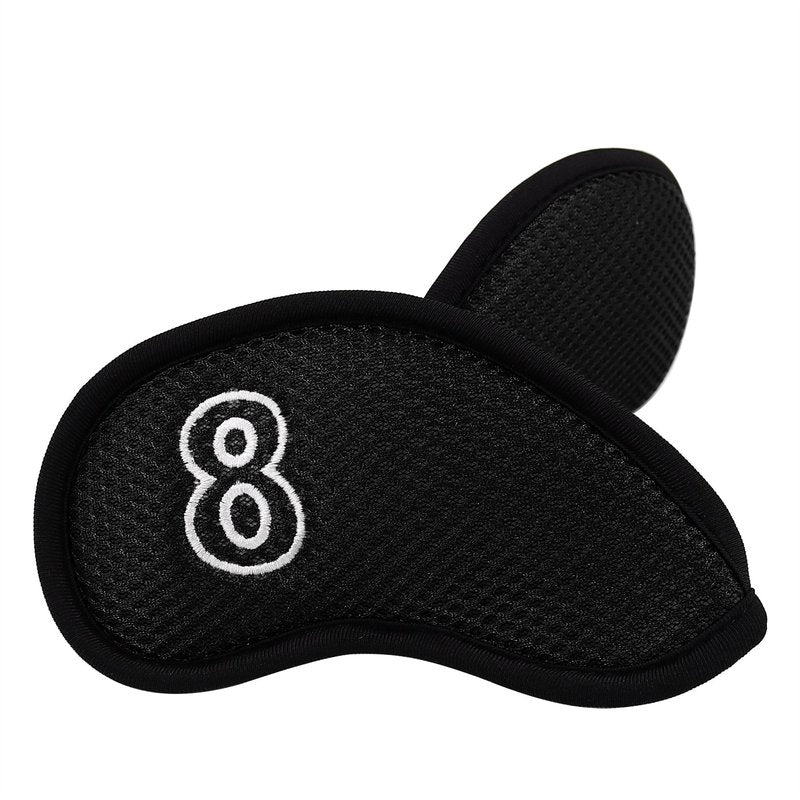 Craftsman Golf 10 pcs/Set Meshy Golf Iron Headcovers Set for Taylormade Callaway Ping (Black)