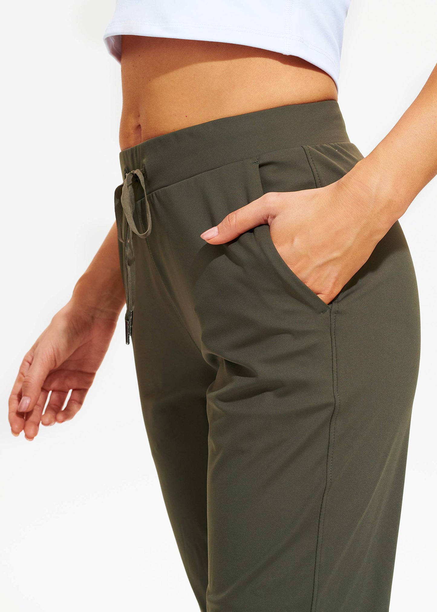 Libin Joggers for Women Tall/Regular/Petite Dance Sweatpants Athletic Workout Trousers Pants Tapered Casual Teacher Yoga Pants for Running Golf Work Cloths, Olive Green XS