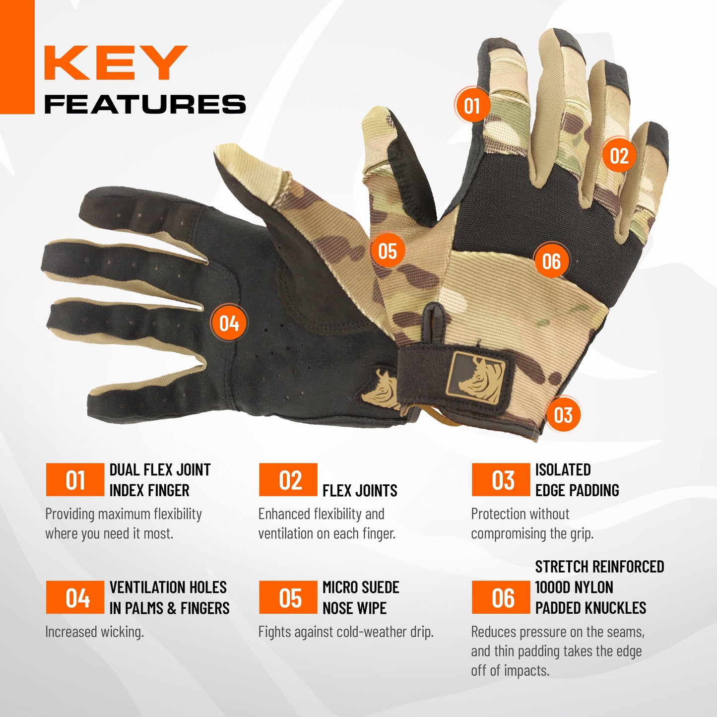 PIG FDT Alpha Full Dexterity Gloves for Shooting Sports, Touchscreen Compatible, Breathable, 1 Pair, Multicam, Large