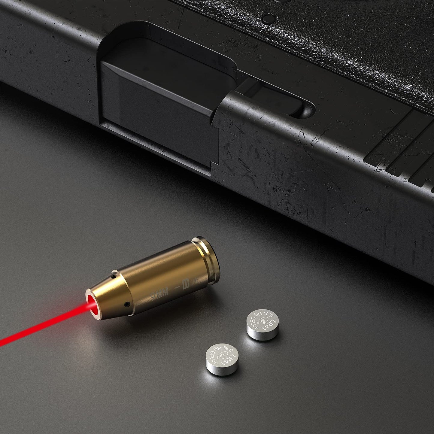 Feyachi Bore Sight 9mm Red Dot Laser Zeroing Bore Sighter Pistol Laser Boresighter with 3 Sets of 0.29 * 0.39 * 1 in, 9MM