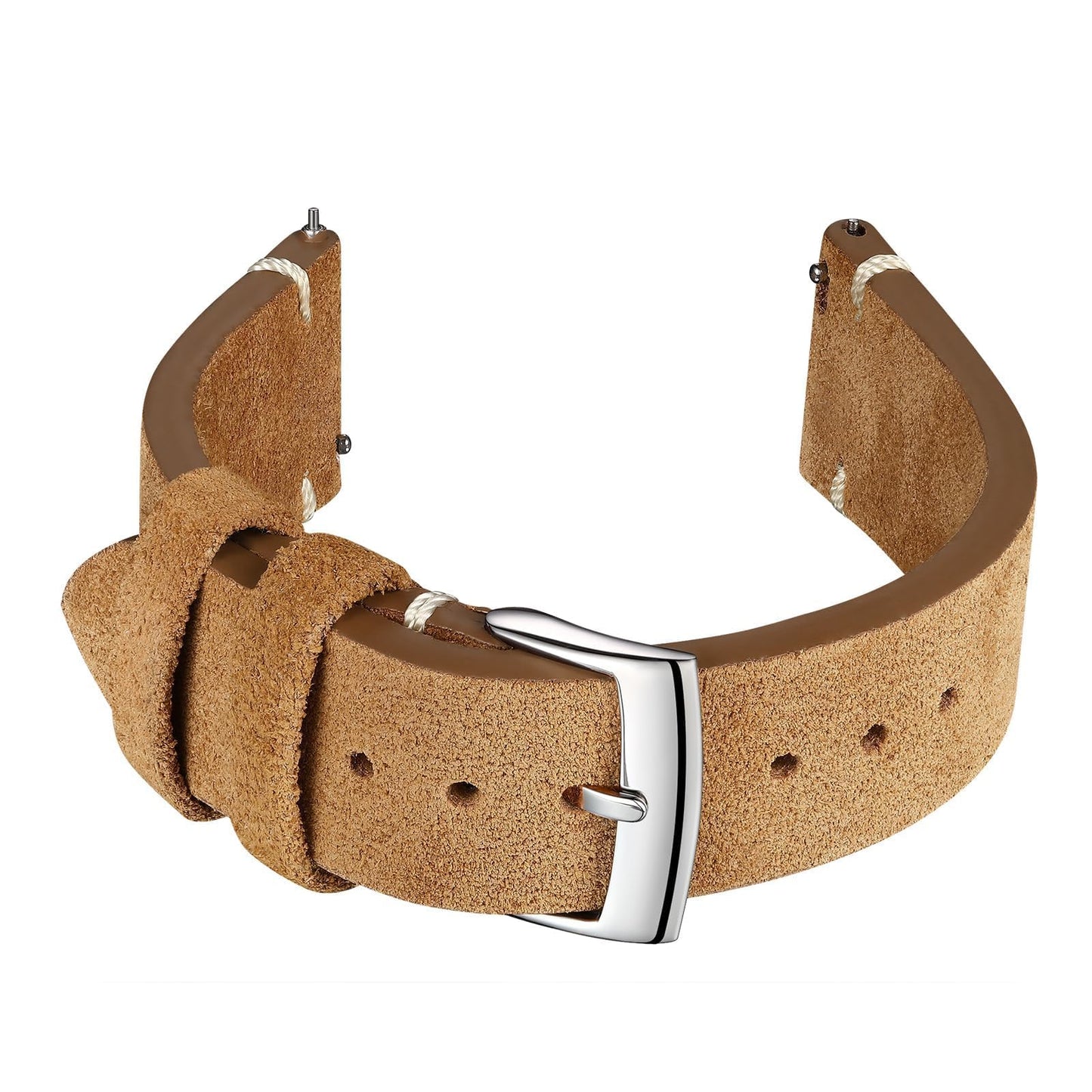 ADDIESDIVE Vintage Suede Watch Strap 20 mm Quick Release Brown Leather Watch Bands Genuine Leather Watch Straps for Men Women Stainless Steel Buckle