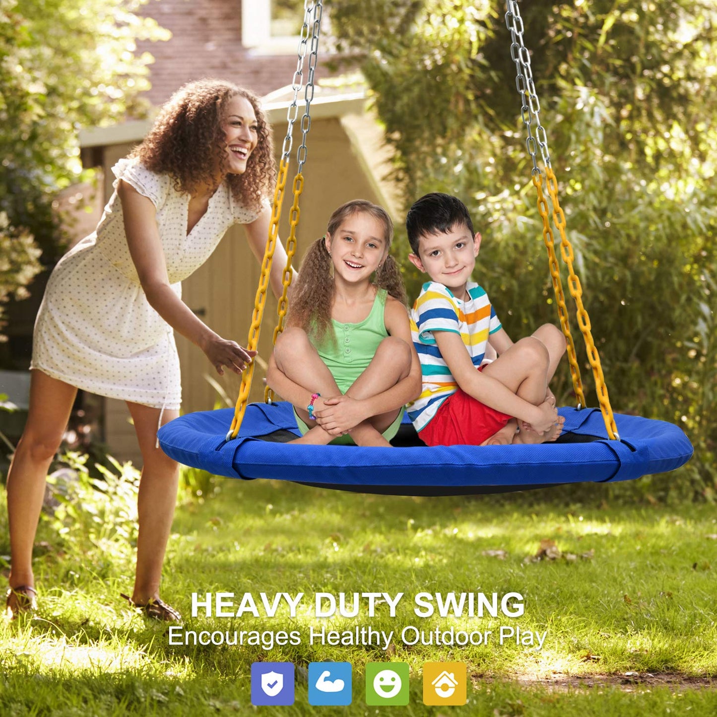 Trekassy 40" Saucer Tree Swing for Kids & Adults, Round Swing for Backyard