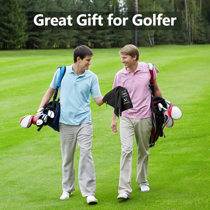 Abudada Golf Towel for Men, Funny Golf Towel for Dad, Golf Towels for Golf Bag for Men with Clip, (I use This Towel to wash My Balls)