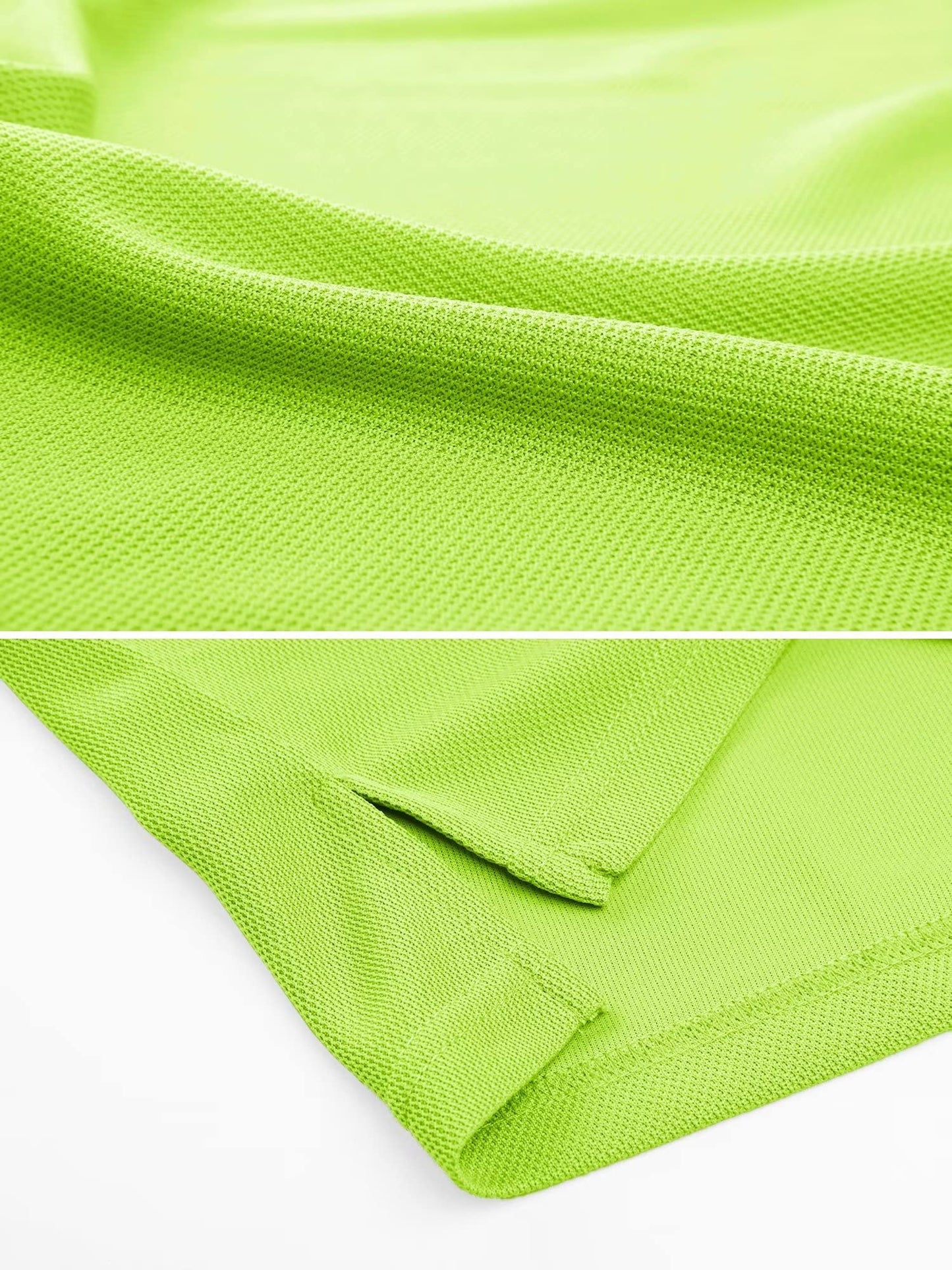 MAGCOMSEN Polo Shirts for Men Dry Fit Golf Shirts Quick Dry Work Polo Shirts Summer Shirts Fluorescent Green M