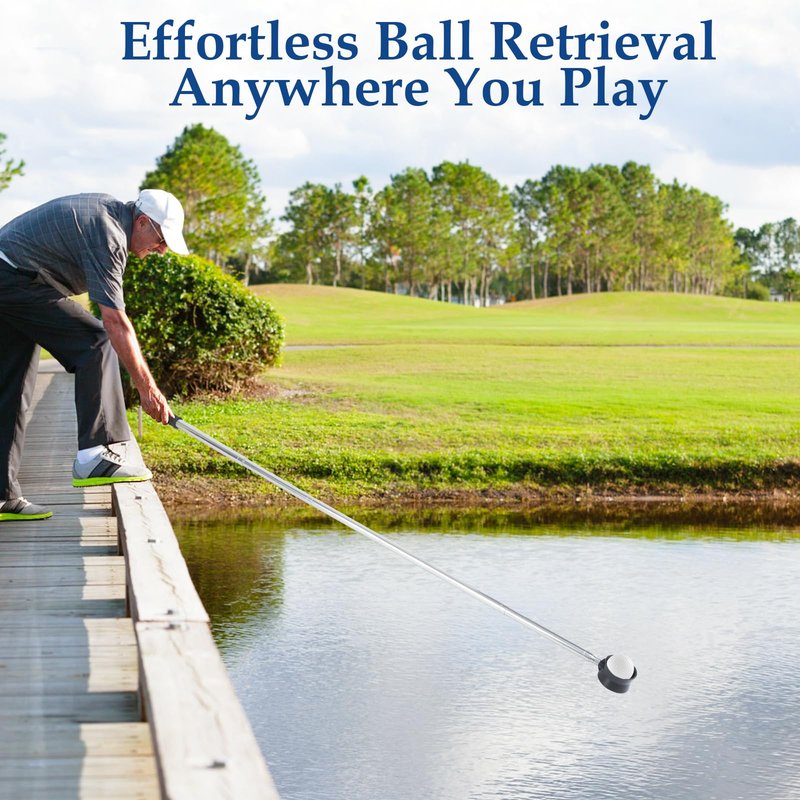 Vokvaktak 9Ft Golf Ball Retriever Telescopic, Stainless Golf Ball Retriever for Water, Golf Ball Grabber, Golf Accessories Gifts for Men Women