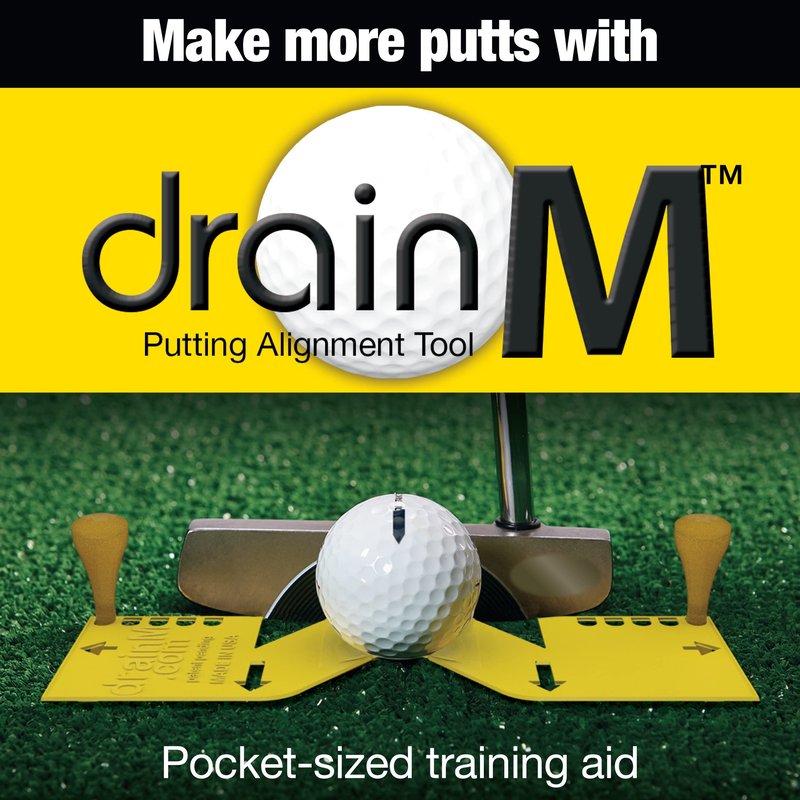 drainM - Portable Training Aid - Putting and Swing Alignment - Indoor/Outdoor Golf Practice