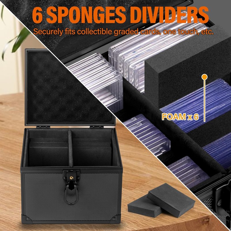 Graded Card Storage Box - Waterproof Top Loaders Case for Sports Trading Cards | Magnetic Holder for PSA, MTG, CSG, BGS, SGC