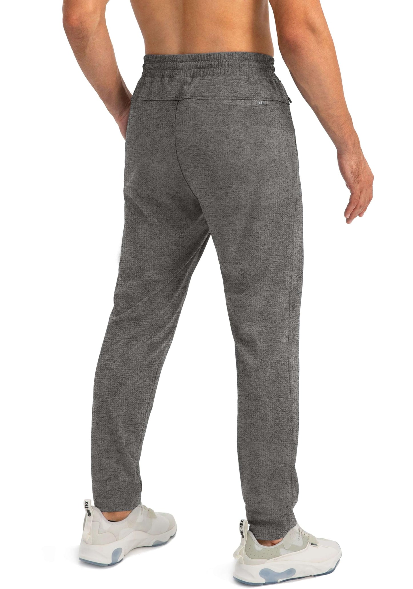 G Gradual Men's Sweatpants with Zipper Pockets Tapered Joggers for Men Athletic Pants for Workout, Jogging, Running (Heathered Brown Light, 3X-Large)