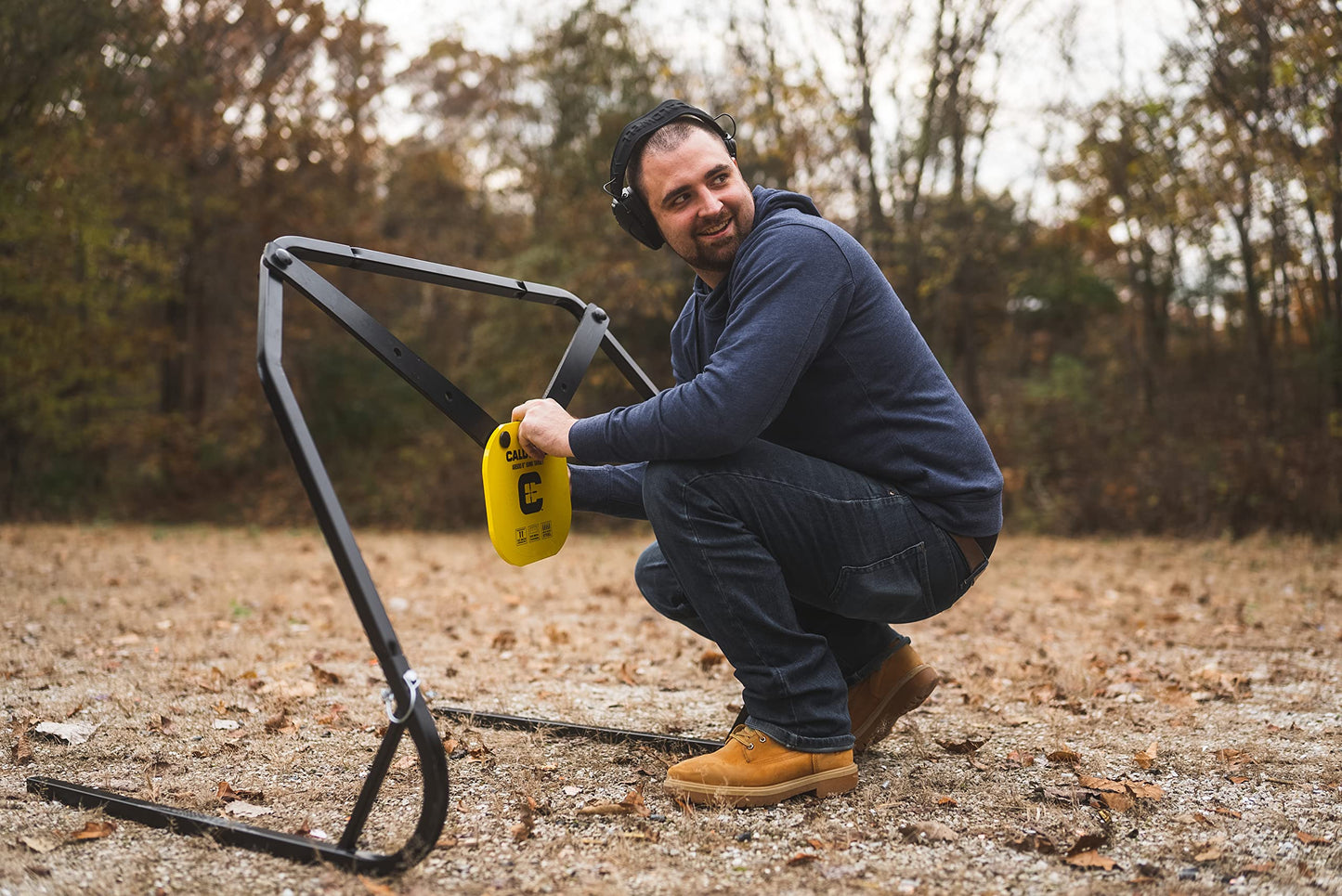 Caldwell Portable Range Kit with 8” AR500 Gong Target, Durable XL Straps, and Steel Target Stand for Easy Range Setup and Transport