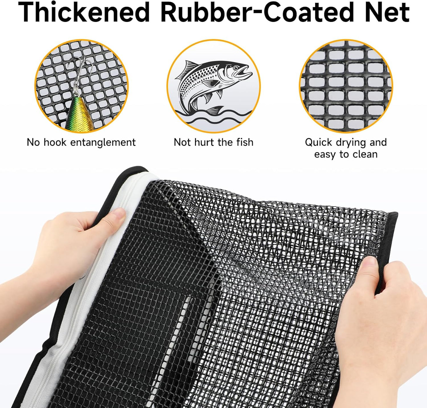 Floating Fishing Basket - Collapsible Net Cage for Live Fish | Rubber Coated, 24L/40L/59L, Black/Grey