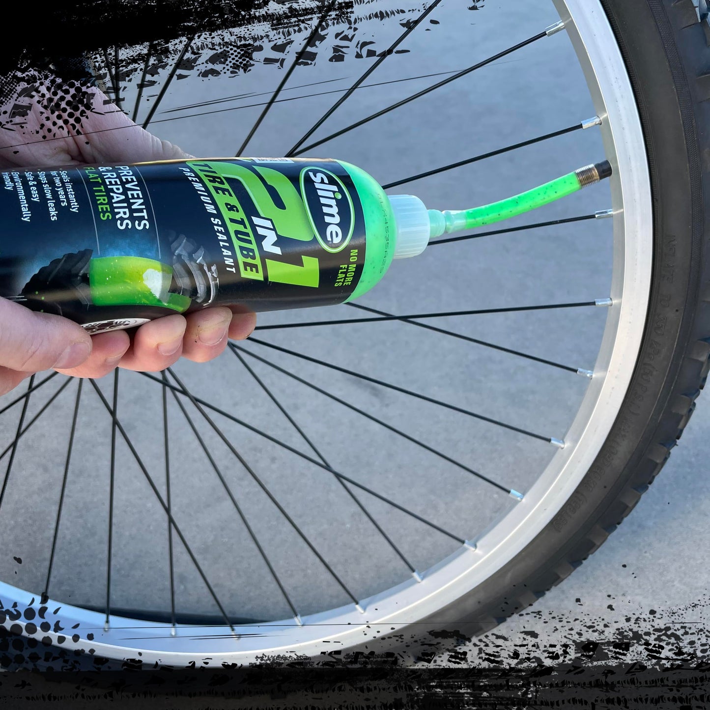 Slime 10193 Tire and Tube Sealant Puncture Repair Sealant, 2-in-1, Premium, Prevent and Repair, Suitable for Non-Highway Tires and Tubes, Non-Toxic, Eco-Friendly, 16oz Bottle