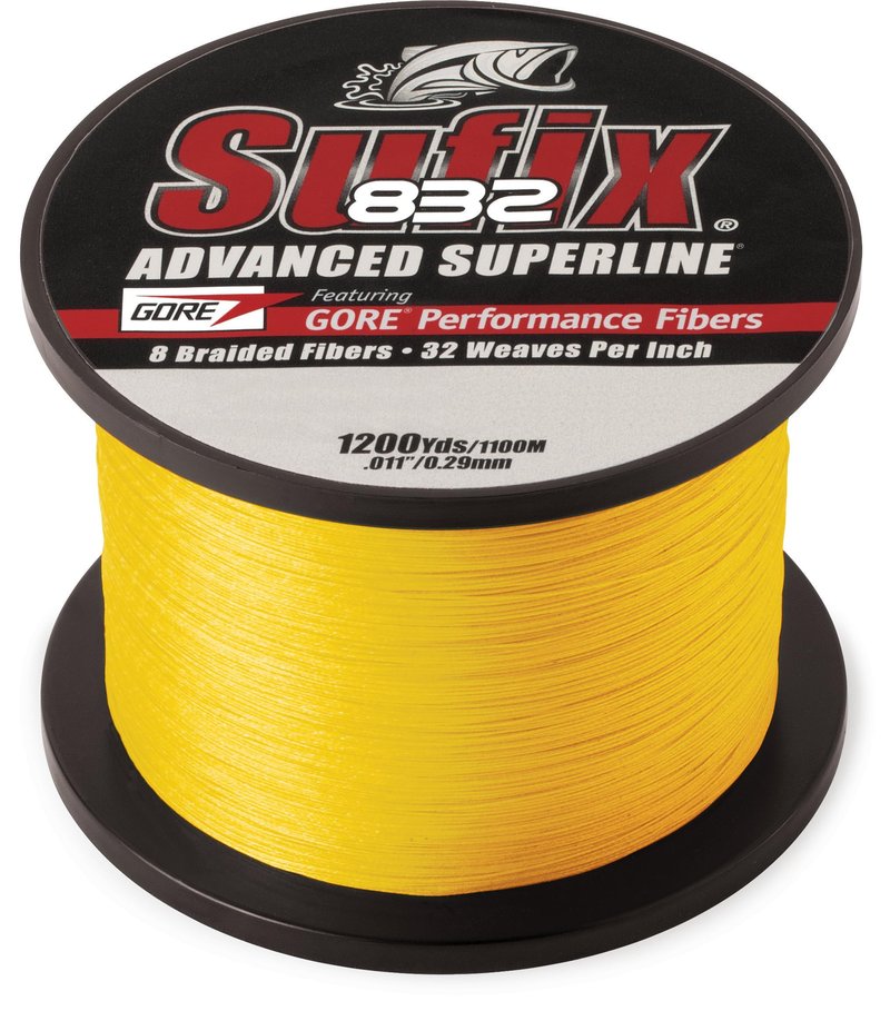 Sufix 832 Braid 20 lb Hi-VIS 660-320Y: 832 Braid 20 lb Hi-VIS Yellow, One Size