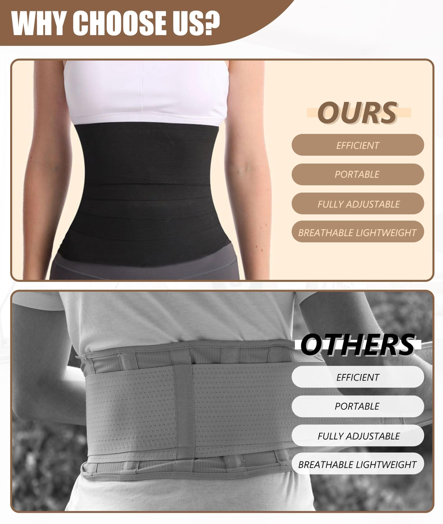 Waist Trimmer, 9.8ft Elastic Tummy Snatch Bandage Wraps Belly for Women and Men Waist Trainer Shaper Black