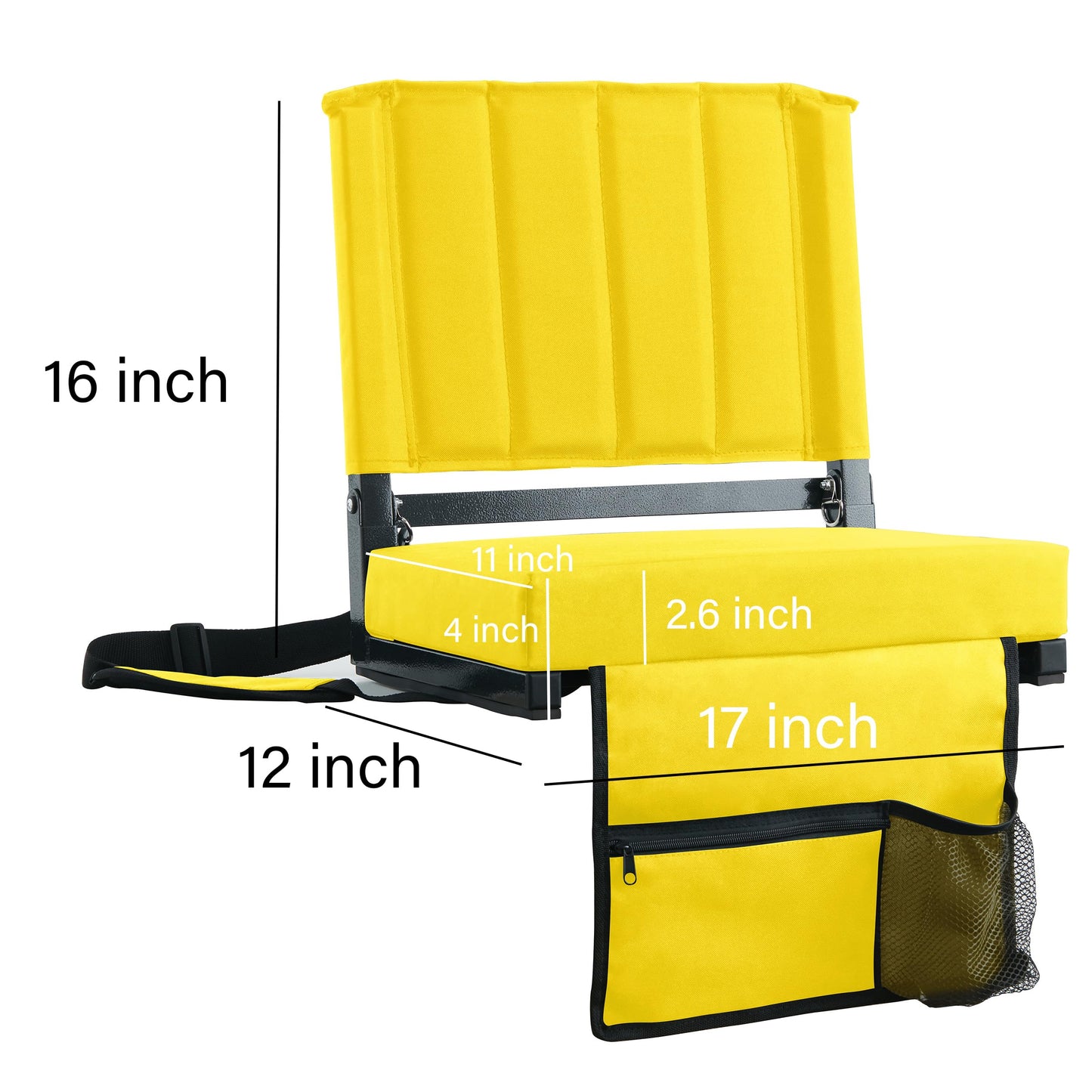 SPORT BEATS Stadium Seat for Bleachers with Back Support and Cushion Includes Shoulder Strap and Cup Holder