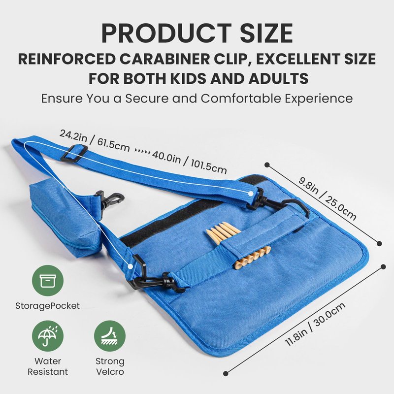 3-7 Club Golf Bag Small Carry Prevent Flip Out with Ball Pouch, Mini Lightweight for Driving Range Carrier Course Training Case, Durable & Portable for Men Women Ladies Kids (Blue)