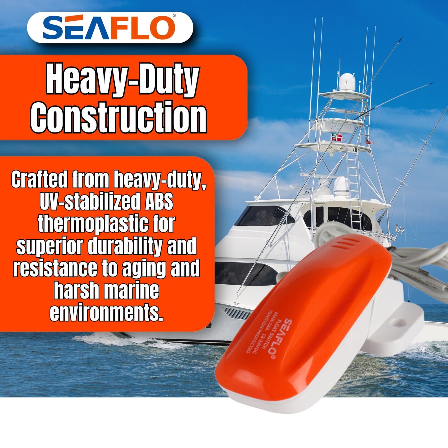 SEAFLO 02-Series Bilge Pump Float Switch for 12V, 24V, 32V
