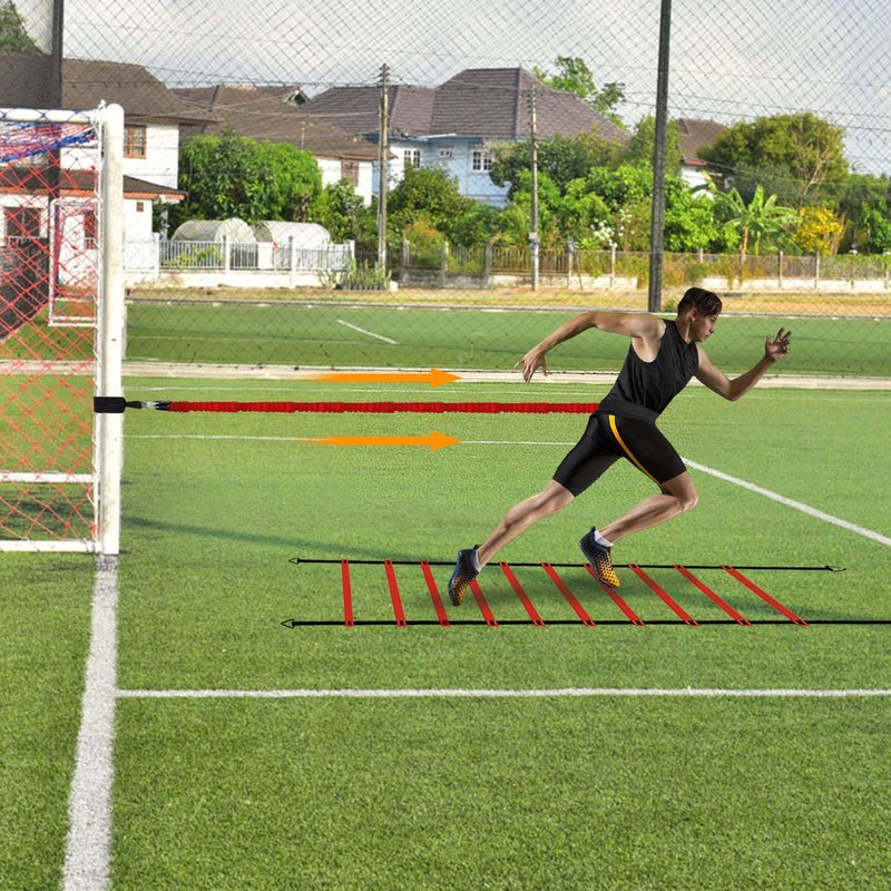 Tuyzhrymlic Agility Ladder Speed Training Set, 80lb Resistance Band with Adjustable Waist Belt to Improve Explosive Strength Focus Muscle Suitable for Football Basketball Baseball Jumping Volleyball