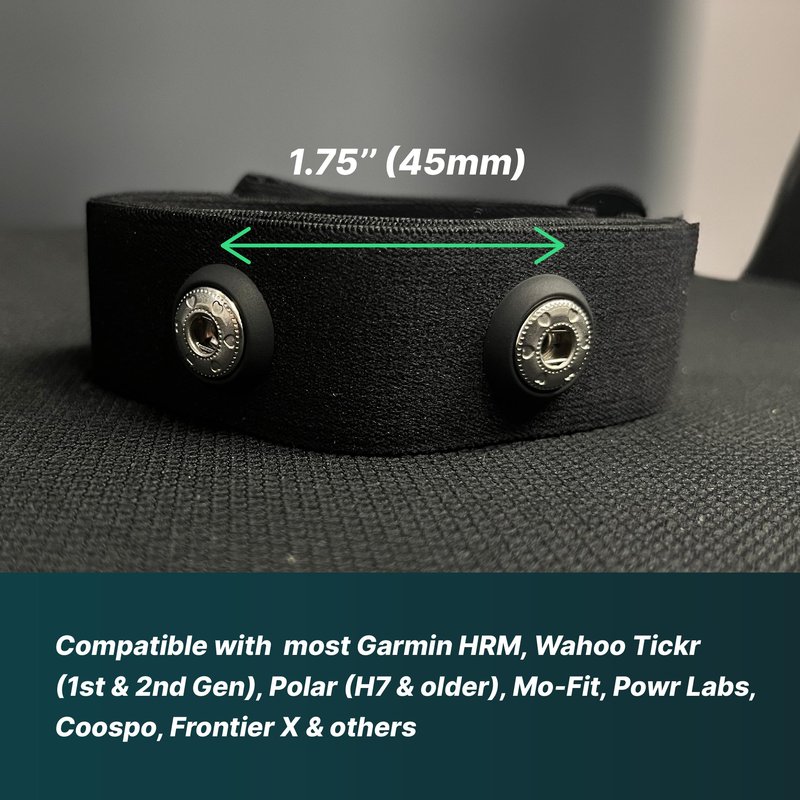 Frontier X Replacement Heart Rate Chest Strap, Compatible with Frontier X2 Wahoo Tickr Polar Garmin HRM Coospo - Heart Rate Monitor Strap Replacement (Black, Medium)