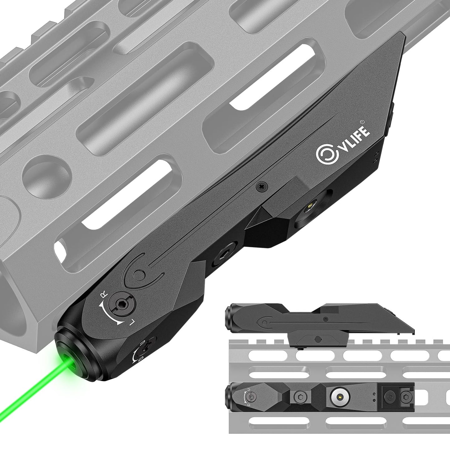 CVLIFE Green Laser Sight Compatible with M-Lok and Picatinny Rail, Tactical Laser Sight with Magnetic Rechargeable
