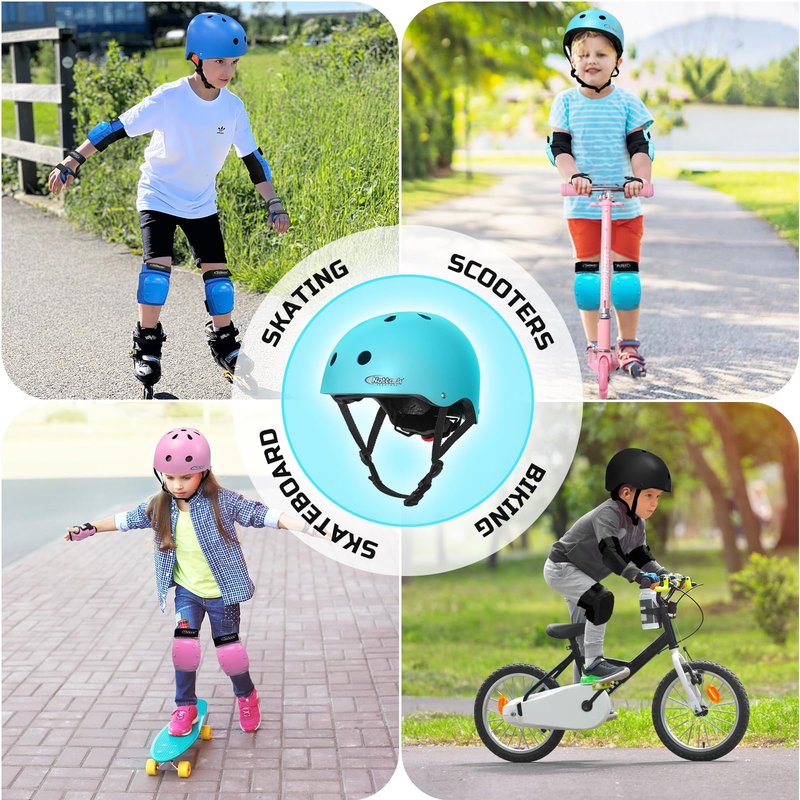 Nattork Kids Helmet Protective Gear, Removable Liner for Multi-Sports Skateboard, Skates, Bike, Scooter Purple Age 4-8