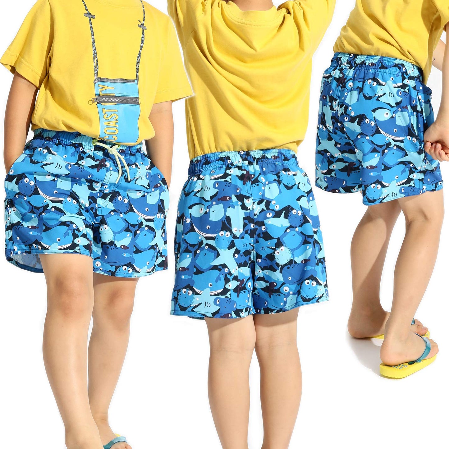 Actleis Boys Swim Trunks Girls Swim Shorts Little Boys Bathing Suit Swimsuit Toddler Boy Swimwear us-al20001 150 Marine Animals