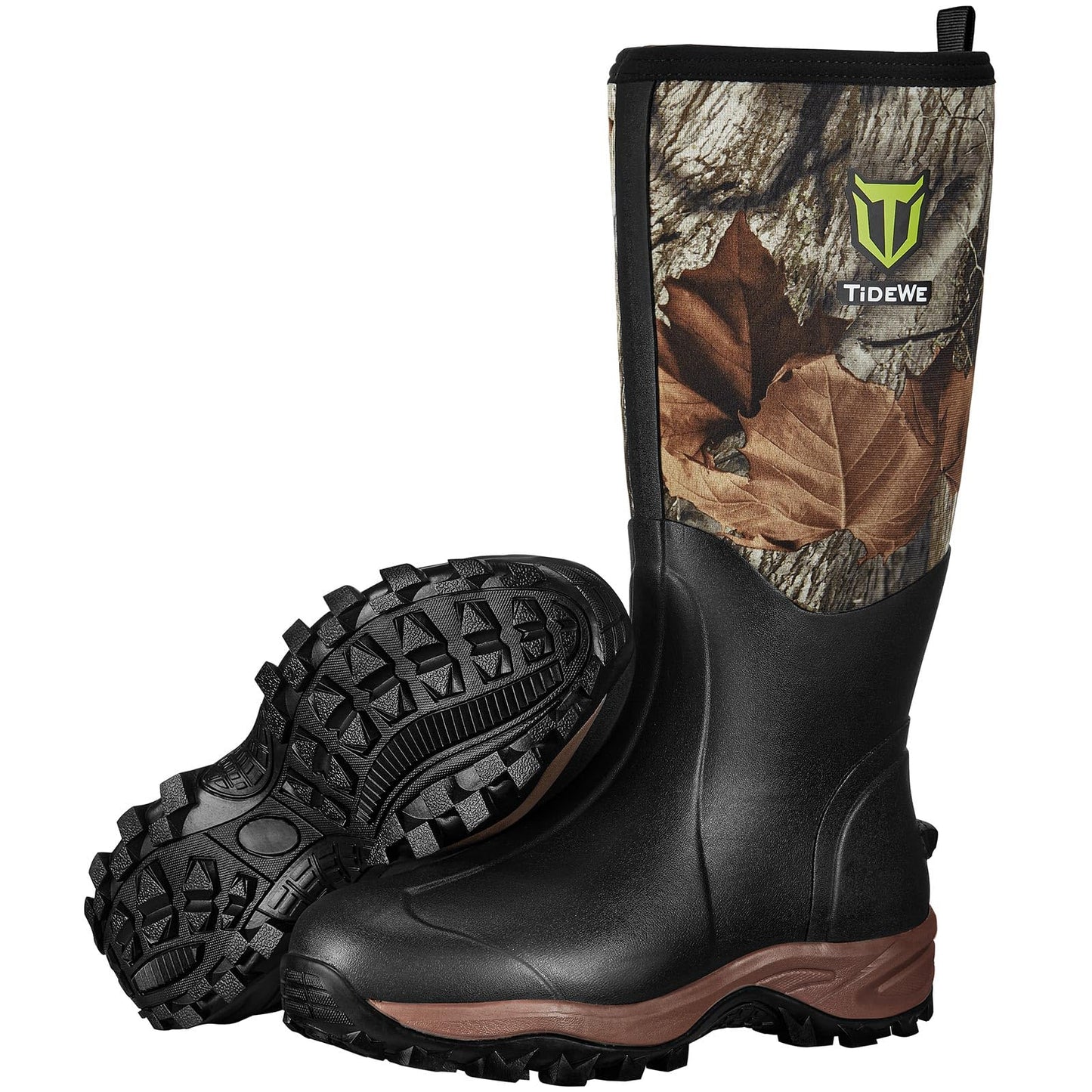 TIDEWE Rubber Neoprene Boots for Men and Women, Rain Boot, Camo,M10/W11