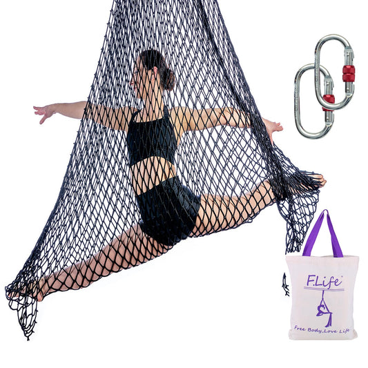 Aerial Net For Aerial Yoga,Acrobtic Circus,Children Hammock - Fun (Black 2)