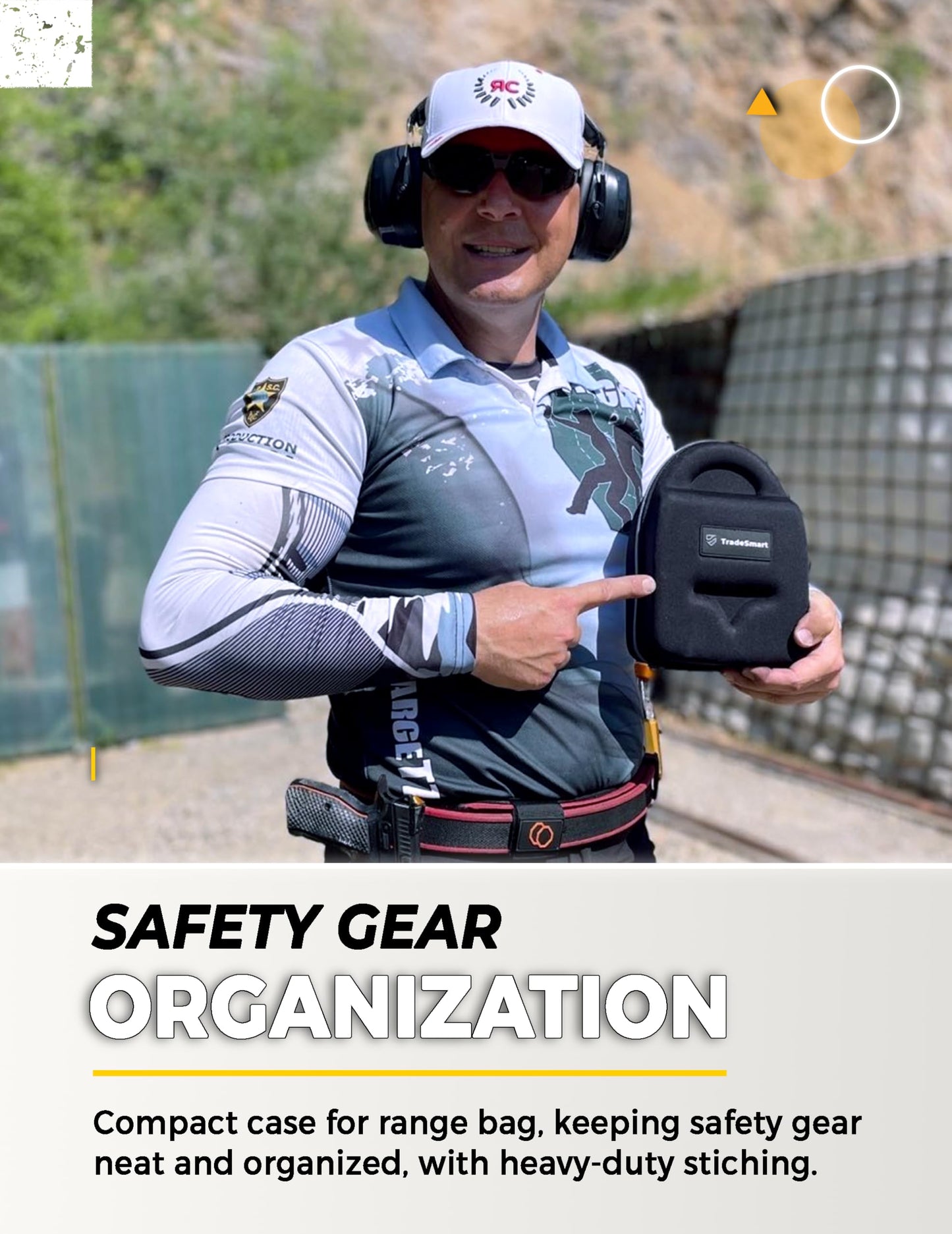 TradeSmart All-in-One Shooting Ear Protection - Comfort+ NRR 28 Earmuffs, Glasses & Earplugs + Carry Case