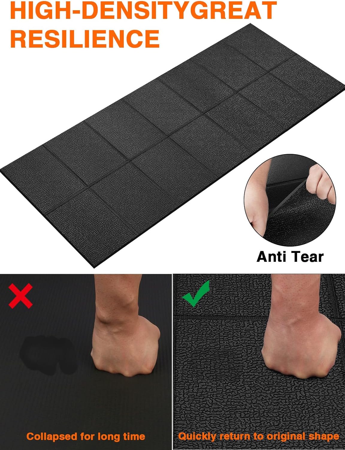 Treadmill Mat - 55"x25" Heavy-Duty Exercise Equipment Mat for Carpet & Hardwood Floors | Foldable Walking Pad Mat