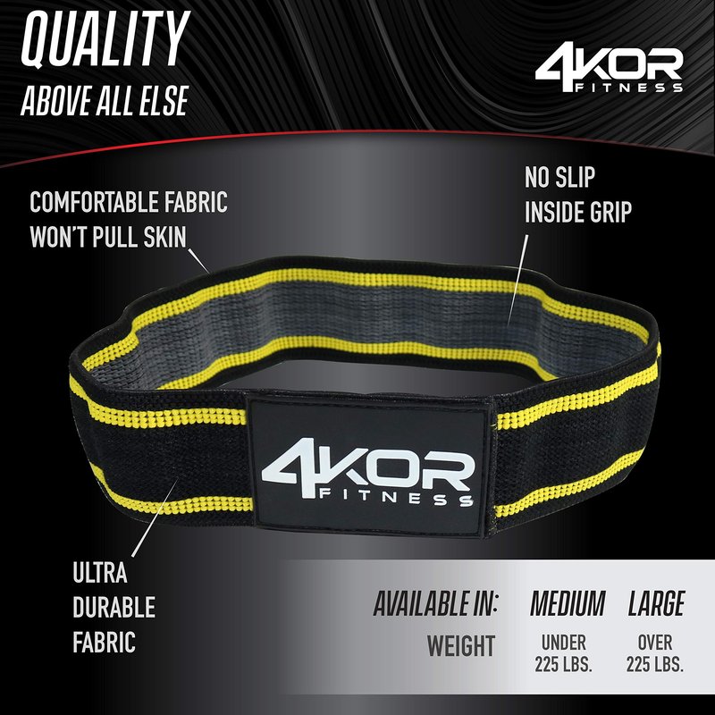4KOR Resistance Fit Bands - Set of 3 | Tone & Lift Glutes, Arms & Legs - Exercise Band for Strength Training, Yoga, Stretching, Barre or Pilates Workout - 3 Levels of Comfortable Resistance