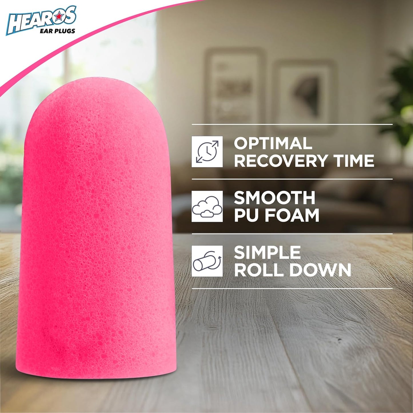 Sleep Ear Plugs - HEAROS Pretty in Pink, 14 Pairs for Comfortable Sleeping