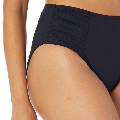 La Blanca Women's Standard Island Goddess High Waist Pant Bikini Swimsuit Bottom, Black, 16