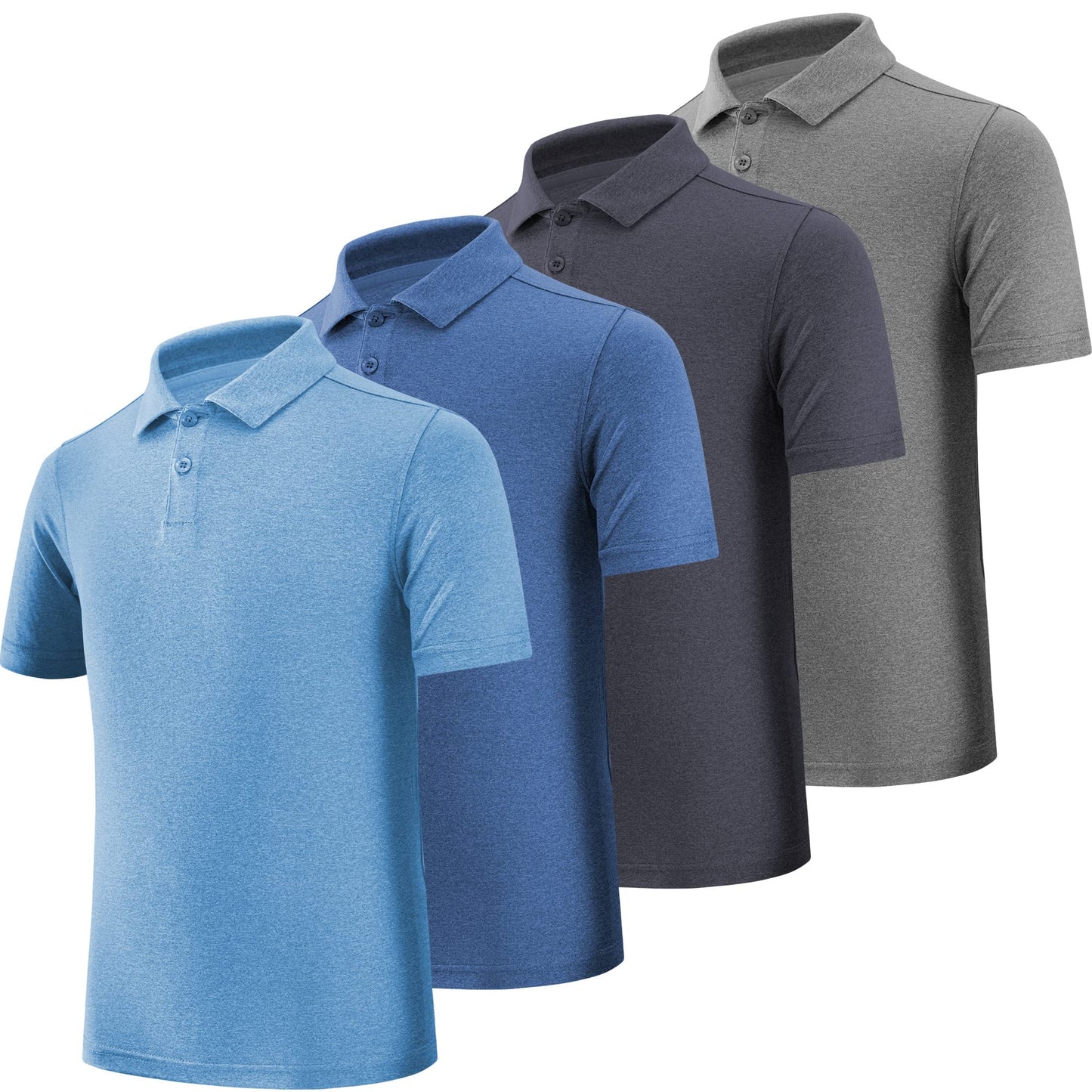 BALENNZ 4 Pack Boys Golf Polo Shirt School Uniform - Moisture Wicking Athletic Short Sleeve Active Performance Polo Shirts Medium