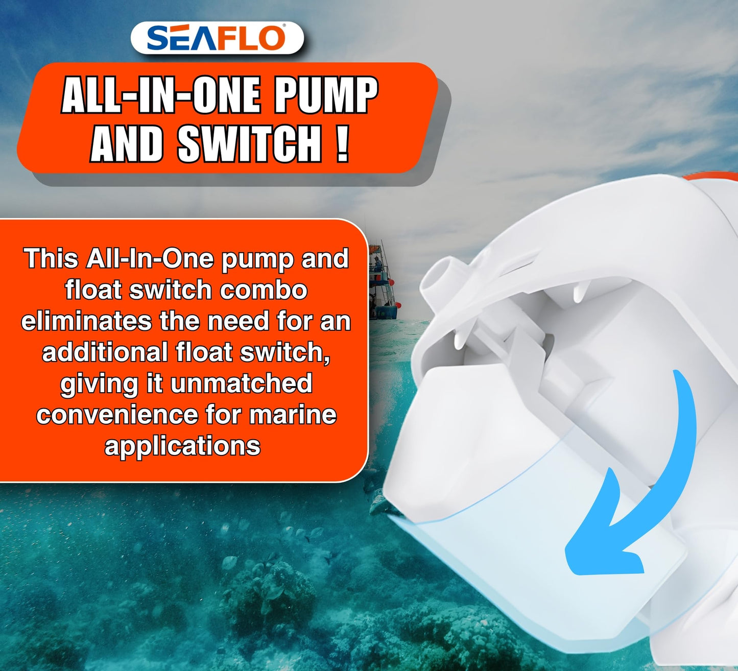 SEAFLO 12V 750GPH Automatic Electric Submersible Bilge Pump for Pumping Water out