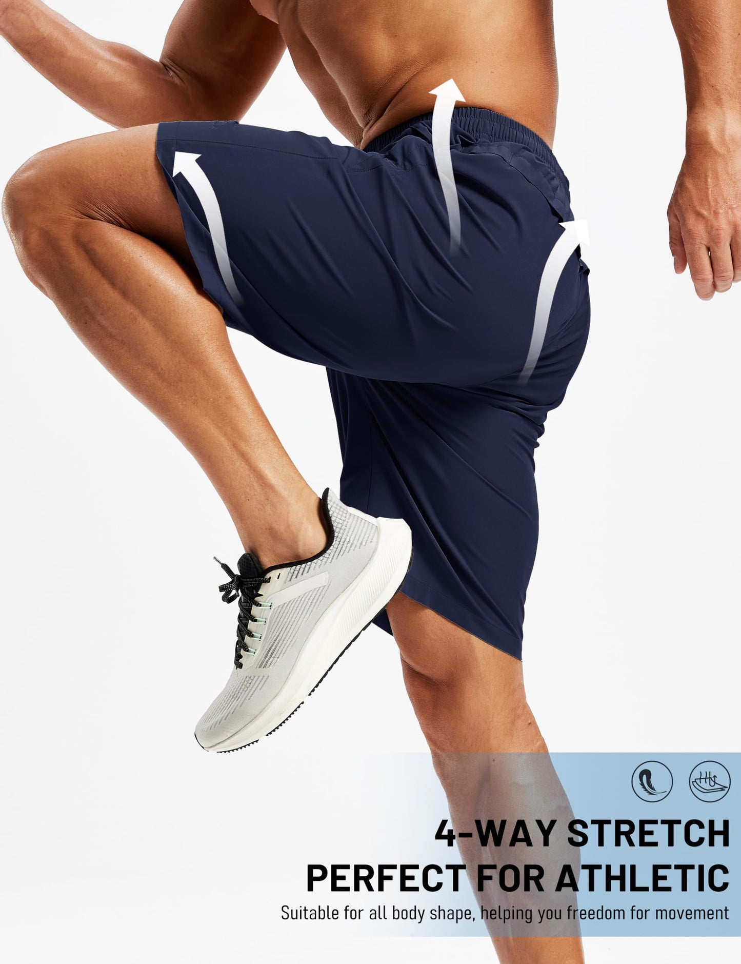 TACVASEN Men 9" Running Shorts Quick Dry Lightweight Athletic Workout Gym