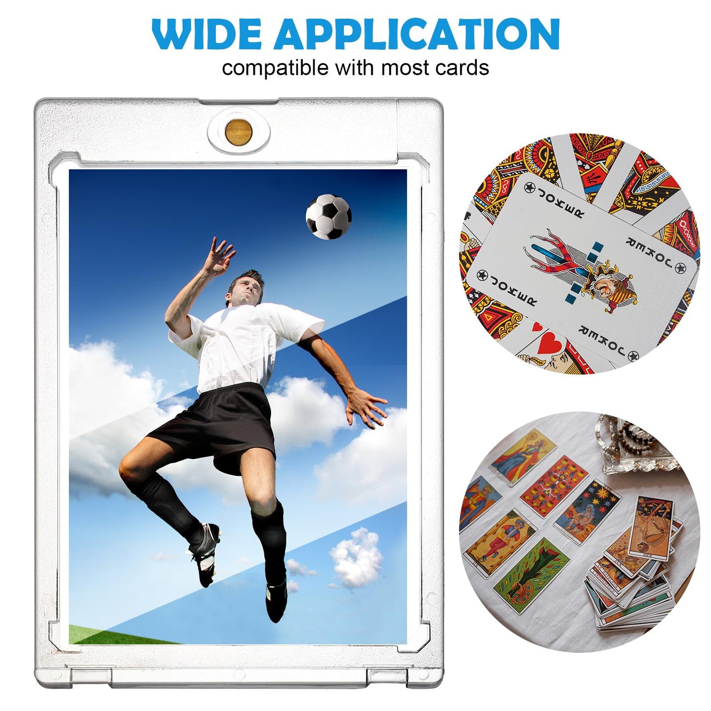 20 Pcs Magnetic Card Holder, 100pt One-Touch Card Holder, Hard Plastic Magnetic Cards Case, Display Case Protector for for Trading Cards, Magnet Case, Sports, Football, Baseball Cards Holder