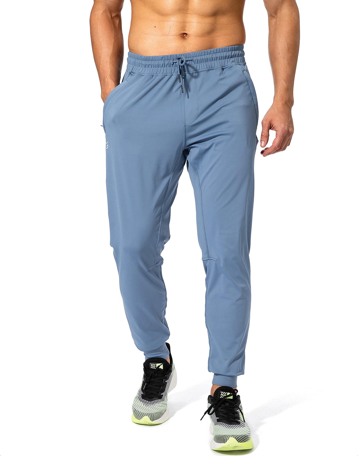 G Gradual Men's Sweatpants with Zipper Pockets Athletic Pants Traning Track Pants Joggers for Men Soccer, Running, Workout(Slate Blue,L)