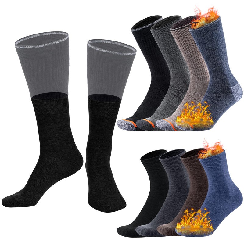 Twistover 4 Set Wool Sock Liners Hiking Lightweight Wool Liner Anklets Warm Sock Liners for Hiking Skiing Winter Cold Weather
