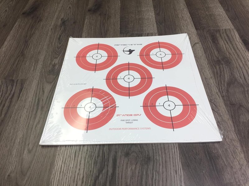 Five Spot Bullseye Paper Targets - Precision Shooting Practice | 12" x 12" Size