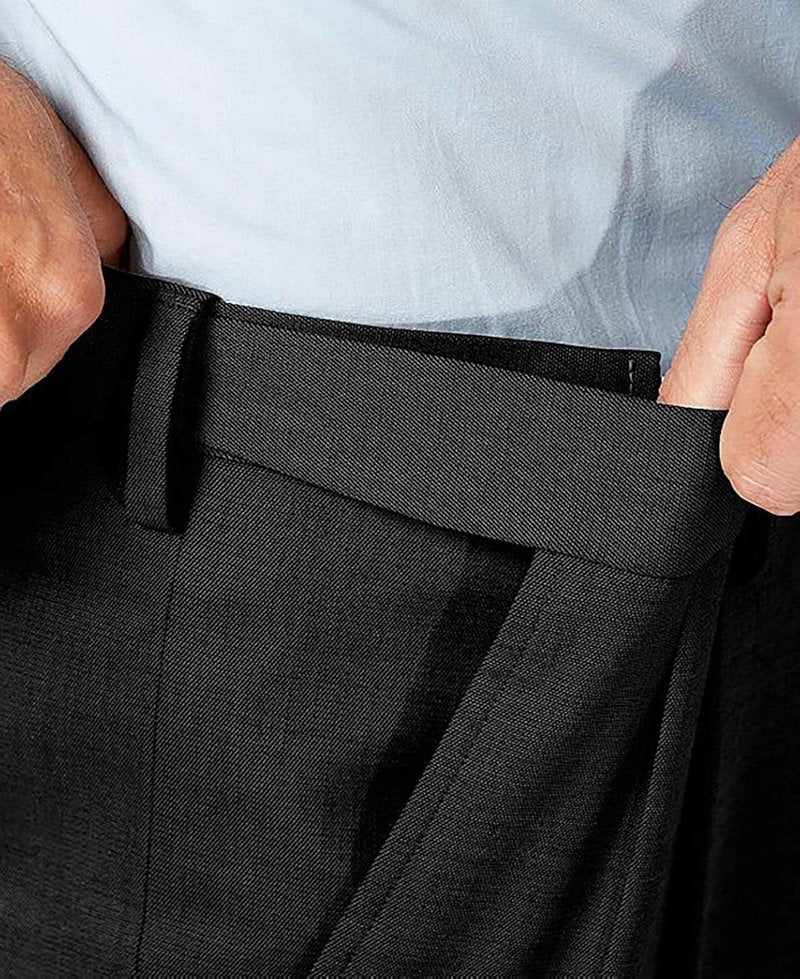 Men's Hidden Expandable Waist Dress Pants - Premium Stretch Texture for Work & Weekend | Comfortable Fit
