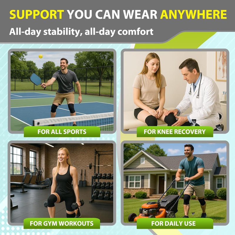 Knee Brace for Meniscus Tear - Compression Sleeve for Pain Relief | Black M, Ideal for Arthritis & Sports Recovery