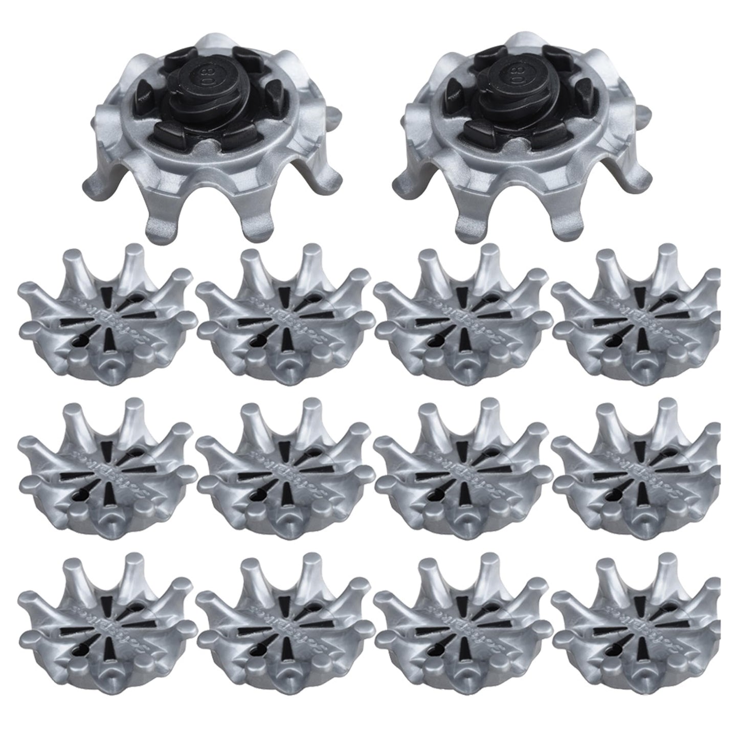 wolfman Soft Golf Shoe Spikes, Golf Spikes Stinger Replacement, Golf Cleats for General Replacement Spikes Eight Pawn Cleat for Shoes Not for Fast Twist 30pcs (Grey-Black)