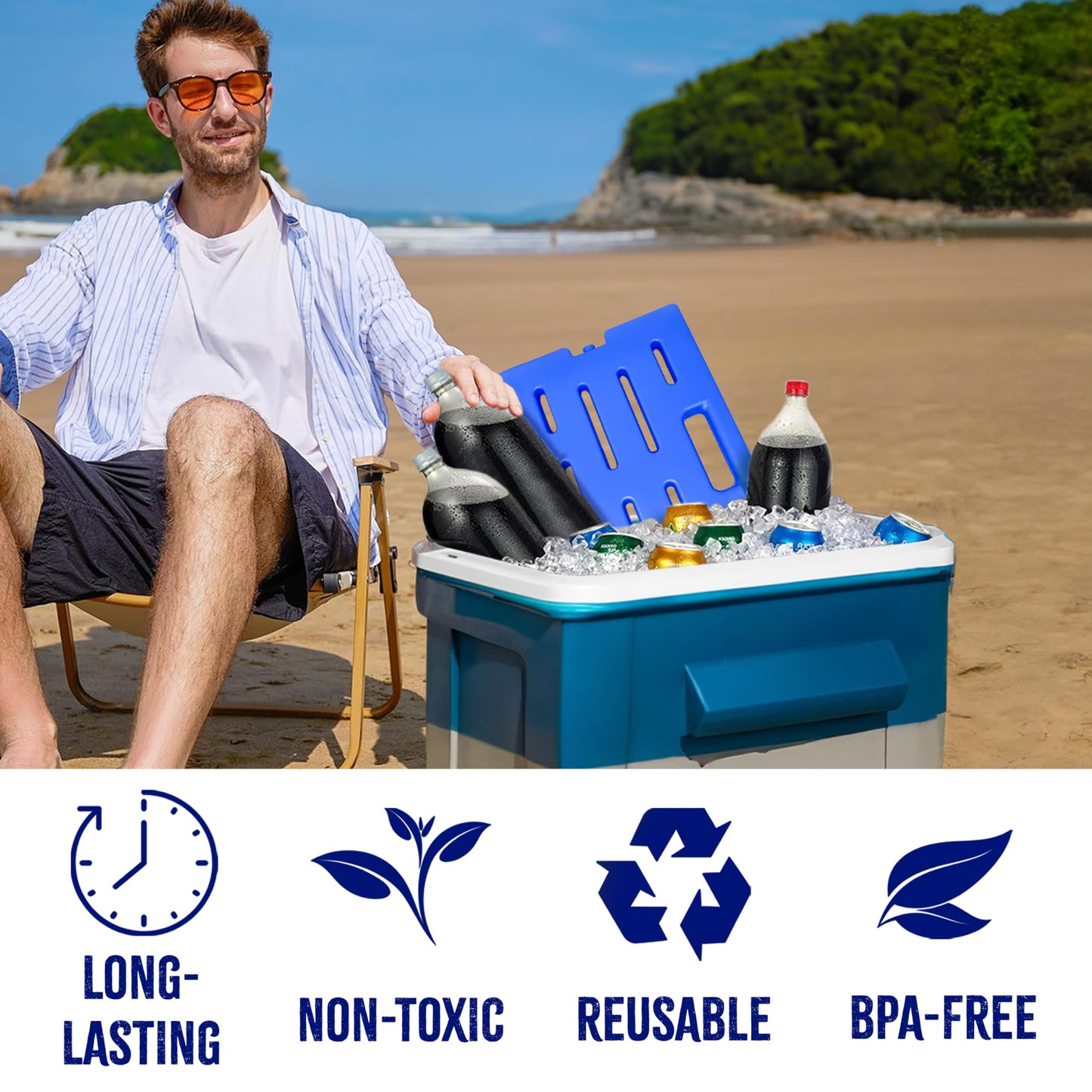 Kona Oversized Reusable Ice Pack for Catering Trays & Large Coolers, 17" x 11" x 1.25", Extra Large Cold Pack for Food Delivery Bags, Insulated Totes & Tailgating