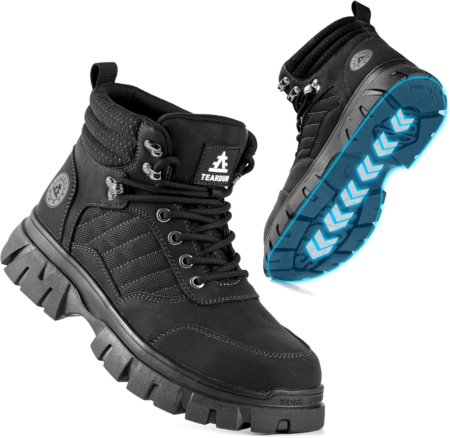 Steel Toe Boots for Men - Waterproof Non-Slip Work Shoes | Breathable Comfort & Lightweight Design